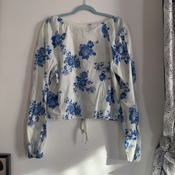 Wild Fable white blouse with blue flowers. NWT. Size XXL. Never worn. - Picture 2 of 6